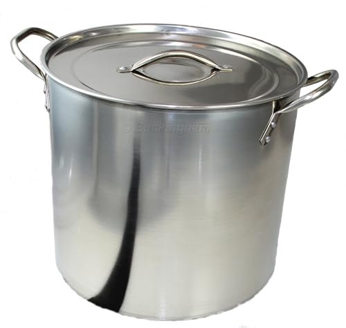 Buckingham Stock Pot with Stainless Steel Lid Premium Quality Multi Purpose Cooking Pot for Cooking Soups Stews & Brew Boiling 15 Litre