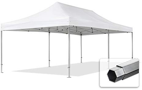 TOOLPORT ALU Pavillon Faltpavillon 4x8m ohne Seitenteile robust und wasserdicht Professional 50mm Partyzelt weiß