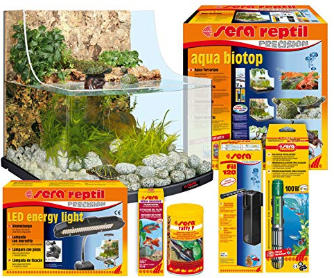 sera 32002 reptil aqua biotop ett terrarium för små sköldpaddor, krabbor och kräftor, sköldpaddsakvarium, baby sköldpaddsbassäng, ingen