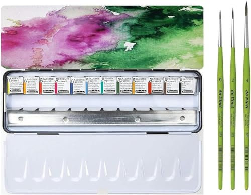Schmincke AKADEMIE Aquarell Metallkasten, 12 x 1/2 Naepfchen Aquarell 75 714 097
