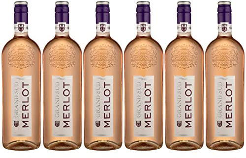 Grand Sud - Merlot Rosé from South of France - Dry Rosé Wine Case of 6 (6 x 1 L)