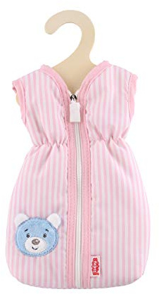 Heless 9193 - Schlafsack für Puppen, mit Bären- oder Hasenapplikation, Reißverschluss, kuschelweich, 1 von 2 Designs (zufällige Auswahl), Größe 20 - 25 cm