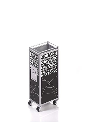 TROIKA Stifteköcher MINI TROLLEY - PHO07/BK - Stifteköcher, Trolley, Motiv AIRPORTS - schwarz / weiß - Flugzeugtrolley - Flughafen international - das Original von TROIKA