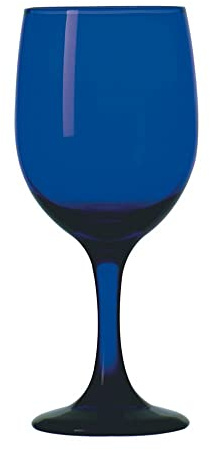 Libbey 4111SRB Premiere Sheer Rim Cobalt Blue Wine Glasses Goblet 11.5 Oz - 12CS