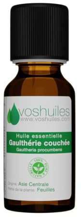 VOSHUILES - Huile Essentielle Gaulthérie Couchée 100% Pure Naturelle HEBBD Massage Parfum Très Aromatique 20ml - Relaxation