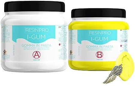 Resin Pro iGum Silikonkautschuk für Formen (500g) Ungiftig und schnell - Kompatibel mit Epoxid, Polyurethan, Wachs, Seife, Gips, Zement - Härte 38 Shores - 100% Made in Italy