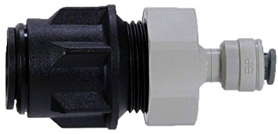 JOHN GUEST REVERSE OSMOSIS REDUCER. Push-fit 15mm to 3/8 Push-fit Tube O.D. Speedfit Part No PM011516E, CI321216FS. Imperial to Metric Acetal Fittings for Drinks Dispensers and Pure Water.