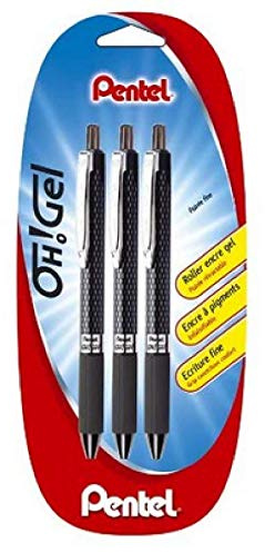 Pentel Oh Gel Tintenroller, Gel, Einziehbar Lot Schwarz