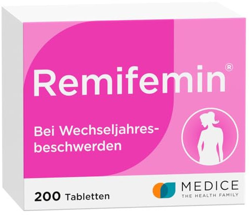 Remifemin 200 Tabletten - Medikament für Wechseljahre - bei leichten bis mittleren Wechseljahresbeschwerden - hormonfrei - pflanzliches Arzneimittel