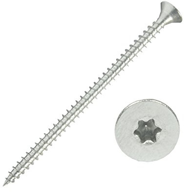 100 Spanplattenschrauben 6,0x100 Edelstahl A2 V2A VA Torx Vollgewinde Holz | Edelstahlschrauben Spanplattenschrauben mit Senkkopf, Holzschrauben, Holzbauschraube, Universalschrauben mit verstärktem Kopf