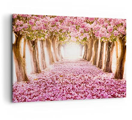 ARTTOR Bilder auf Leinwand 120x80cm Wandbild Botanik Landschaften - 2794 | Baum Blumen Kirsche Groß XXL Wanddekoration Wohnzimmer Schlafzimmer Wanddeko Wand Kunstdruck Wandkunst Wall Decor ARTTOR