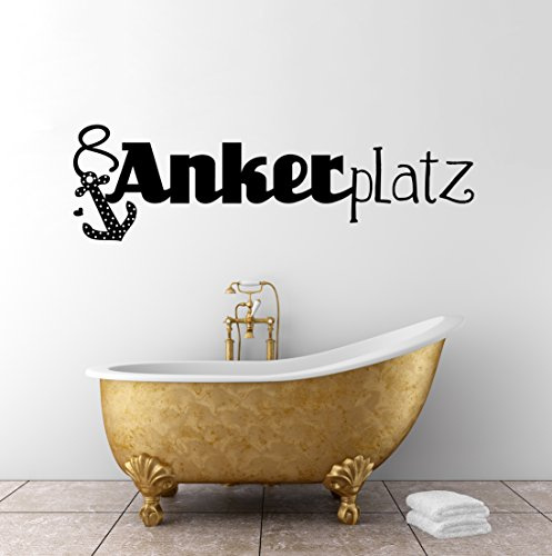 Wandtattoo Ankerplatz Anker maritim zuhause Badezimmerdeko Badezimmerwandsticker Wandtattoo Badezimmer M984 (M 60cm x21cm)