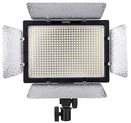 YONGNUO YN-600 LED Videoleuchte: 600 LEDs, 4680LM, Infrarot-Fernbedienung, 3 Kanäle, 2 Filter (Weiß, Orange), Kompatibel mit DSLR Camcorder, Stativ & Handgriff