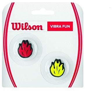Wilson Vibrationsdämpfer für Tennisschläger in Flammen-Form, Vibra Fun, 2er Pack, Rot/Gelb, WR537400