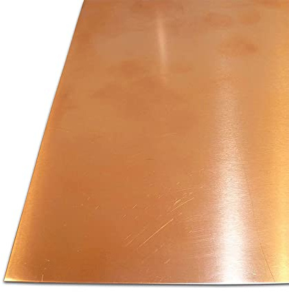 B&T metall | kopparplåt 0,5 mm tjock | kvalitet enligt DIN EN 1172 CUI-DHP-CW024A R240 halvhård | skärning på begäran | storlek 300 x 400 mm (30 x 40 cm)