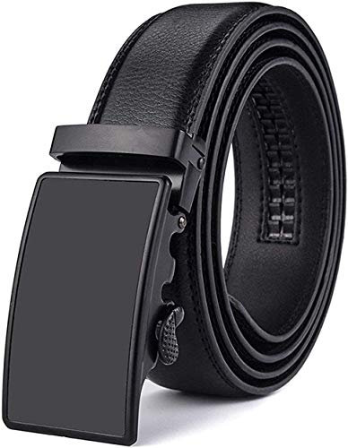 X XHtang Gürtel Herren Automatik Gürtel mit Automatikschließe-3,5cm Breite, Schwarz1, Länge 125cm Geeignet für 37-43 taille