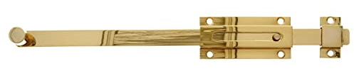 Amig Chiavistello da sovrapporre per porte Mod.3500, Chiavistello di sicurezza dorato per collocare orizzontale o verticale, in ottone lucido, Dimensioni: 200 x 38 mm, Include viti