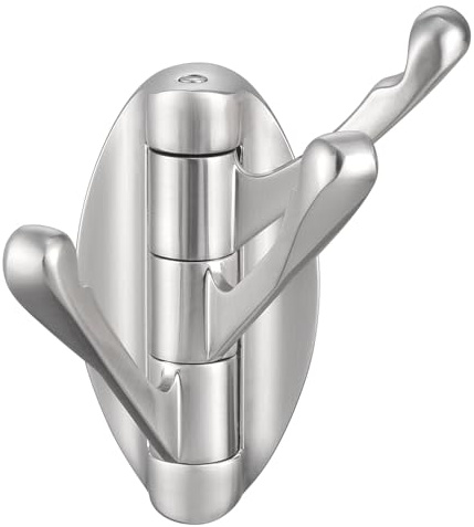 Angle Simple Bathroom Towel Hook, Metal Foldable Swivel Hook, Robe Coat Hanger for Wall, Brushed Nickel