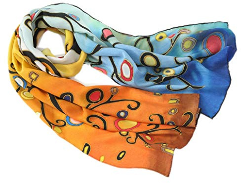 Prettystern - 160cm langer Seidenschal, Kunstdruck Gustav Klimt, Seide