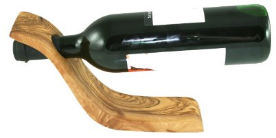D.O.M. Weinflaschenhalter Welle aus Olivenholz