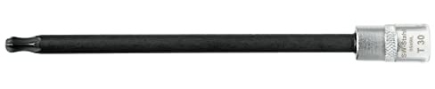 SW-Stahl 05456L Schraubendreheinsatz, 1/4 T30 T-Profil mit Kugelkopf | Langer TX Bit-Einsatz aus robustem Chrom-Vanadium-Stahl, ideal für Torx-Schrauben an schwer erreichbaren Stellen, 130 mm