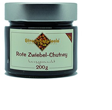 Streuobstwiesle Rote Zwiebel Chutney - 200 g - Herzhafte, aromatische Sauce zum Grillen, zum Fondue, zum Raclette, zum Kase, zum Reis...
