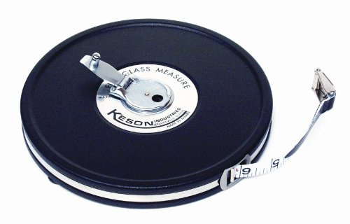 Keson MC1810100 Closed Metal Housing Fiberglass Measuring Tape with Double Hook (Graduations: ft., in, 1/8 & ft., 1/10, 1/100), 100-Foot, Black