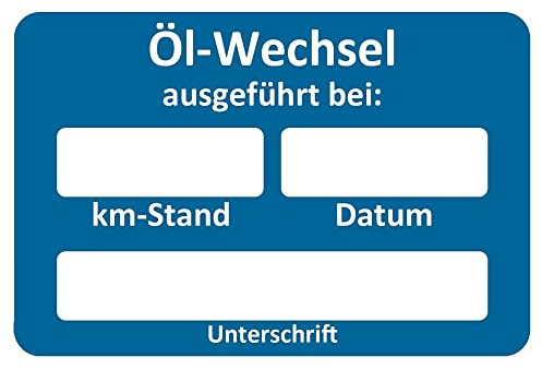AUPROTEC Kundendienst Aufkleber Werkstatt Serviceaufkleber Auswahl: 50 Stück, Ölwechsel ausgeführt am