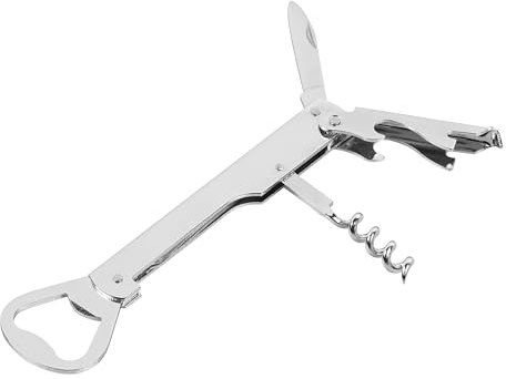 Chef Aid Waiters Friend Corkscrew, Multi-use Bar Keepers Tool and Opens Wine and Beer Bottles with Ease, Dishwasher Safe