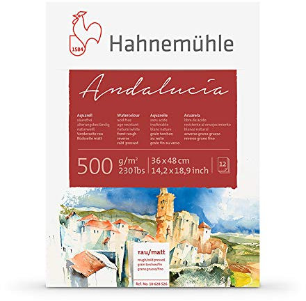 Aquarellblock Andalucía rau/matt 500g/m², 36x48cm, 12Blatt