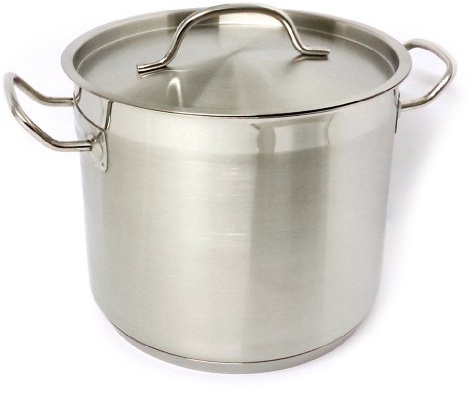 Suprem inox Linea VIP Professional Kitchen / Chef Quality Stainless Steel Stock Pot / Stew Pan With Lid. Large Size 22x18cm - Specialised Cookware - Gas / Electric / Induction Ready - Model No. 4222/5