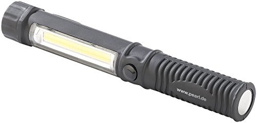 PEARL Arbeitslampe: 2in1-LED-Taschenlampe mit COB-LED-Arbeitsleuchte, Magnet, 250 lm, 2,5W (Taschenlampe mit Magnethalterung, Werkstatt Taschenlampe mit Magnet, Magnetische)