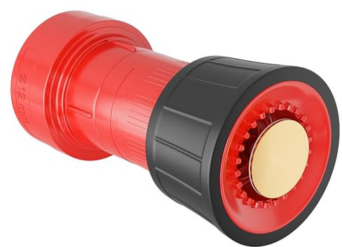 Wiltec Buse de lance d'incendie – 128 x 70 x 70 mm / 1,5 – 7 bar à 0-250 l/min, max. 300 l/min – Bec de tuyau d'incendie à petit jet – matériel de Lutte contre l'incendie Sapeurs pompiers, Chantiers