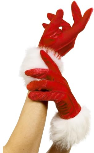 Smiffys Damen Kurze Weihnachtsmann-Handschuhe, Rot, Einheitsgröße, 29253 (US)