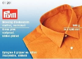 Prym 011201 Stecknadeln, 0,60 x 14mm, silberfarbig, 500g