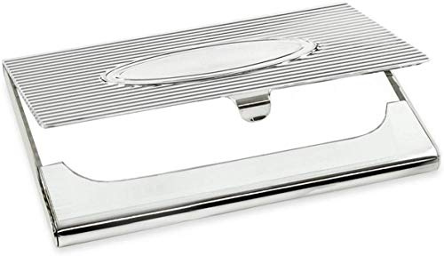 SILBERKANNE Visitenkartenetui Medaillon 6x9 cm Premium Silber Plated edel versilbert in Top Verarbeitung. Fertig zum verschenken mit schicker Geschenkverpackung