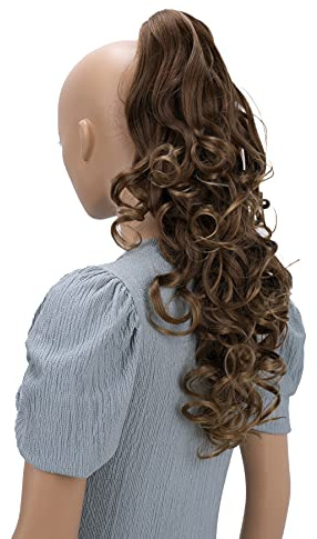 CAISHA 50cm Zopf Haarteil Butterflyclip Pferdeschwanz Braun Mix H57C
