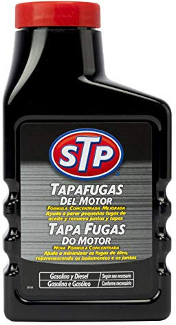 STP Antifuga de Aceite para Motores, Detiene Pequeñas Fugas y Rejuvenece Juntas Dañadas, Mejora Protección del Aceite, Compatible con Motores Diésel y de Gasolina, 300ml