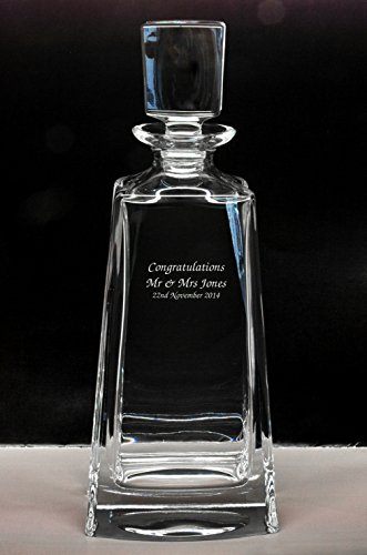County Engraving Personalised Decanter Large 24% Lead Crystal Bohemia Glass Decanter, Engraved - Enter Your Own Custom Text