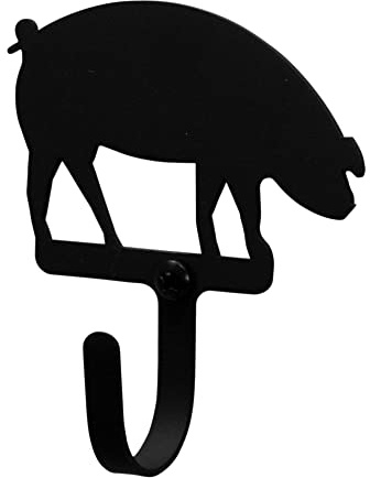 Village Wrought Iron Pig Wall Hook Decorative XSmall