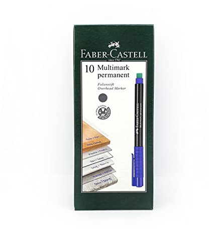 Faber-Castell 152551 blau 1 (S) Permanent Marker – Permanent Marker (blau, schwarz, blau, Kunststoff, 1 mm, 1 PC (S))