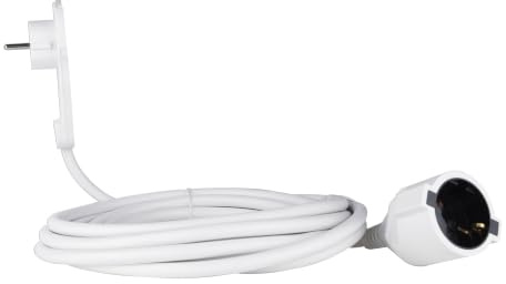 REV Verlängerungskabel 3m - Verlängerung mit Flachstecker 8mm, 3680W, weiß