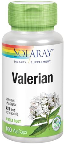 Solaray Valeriana | 470 mg | Raíz de Valeriana| Apto para Veganos | 100 Vegcaps, 1 unidad