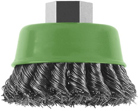 Bosch 2 609 256 504 - Cepillo de vaso para amoladoras angulares y rectas, alambre trenzado, inoxidable, 75 mm