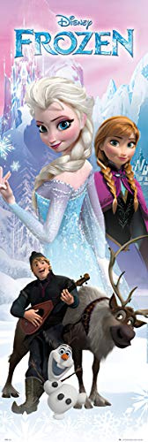 POSTER STOP ONLINE Disney's Frozen - Door Movie Poster (The Cast - Anna, Elsa, Olaf & Friends) (Size 21 x 62)