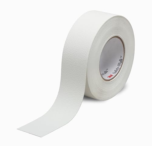 Safety-Walk 3M Cinta Antideslizante Baja Agresiv. 280, Blanco, 51mm x 18,3m | 1 rollo/ caja, para duchas, bañeras, tablas de surf, alrededor de jacuzzis y piscinas