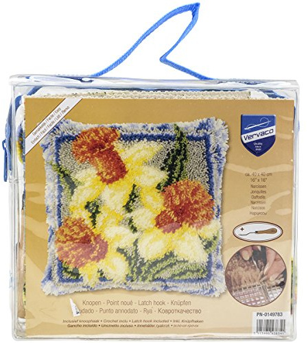 Vervaco PN-0149783 Knuepfhaken Kissen, Narzissen