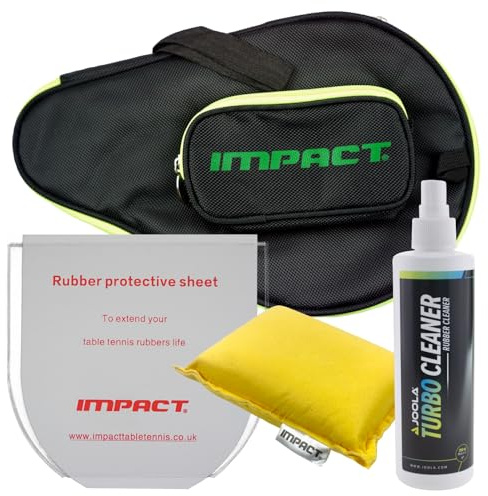 BRIBAR Ultimate Table Tennis Bat Cleaning Set: Bat Case + 250ml Spray + Chamois + Rubber Protector