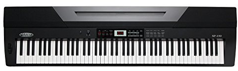 Classic Cantabile SP-150 BK Stagepiano (88 Soft-Touch Tasten, Anschlagdynamik, Polyphonie: 64, 20 Sounds, MIDI, USB, Aufnahme- & Begleitfunktion, inkl. Notenständer und Netzteil) schwarz