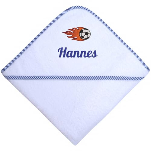 Wolimbo Kapuzenhandtuch personalisiert mit Namen und Motiv - Weiss - 140x140 cm - für Baby und Kinder